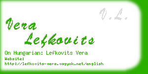 vera lefkovits business card